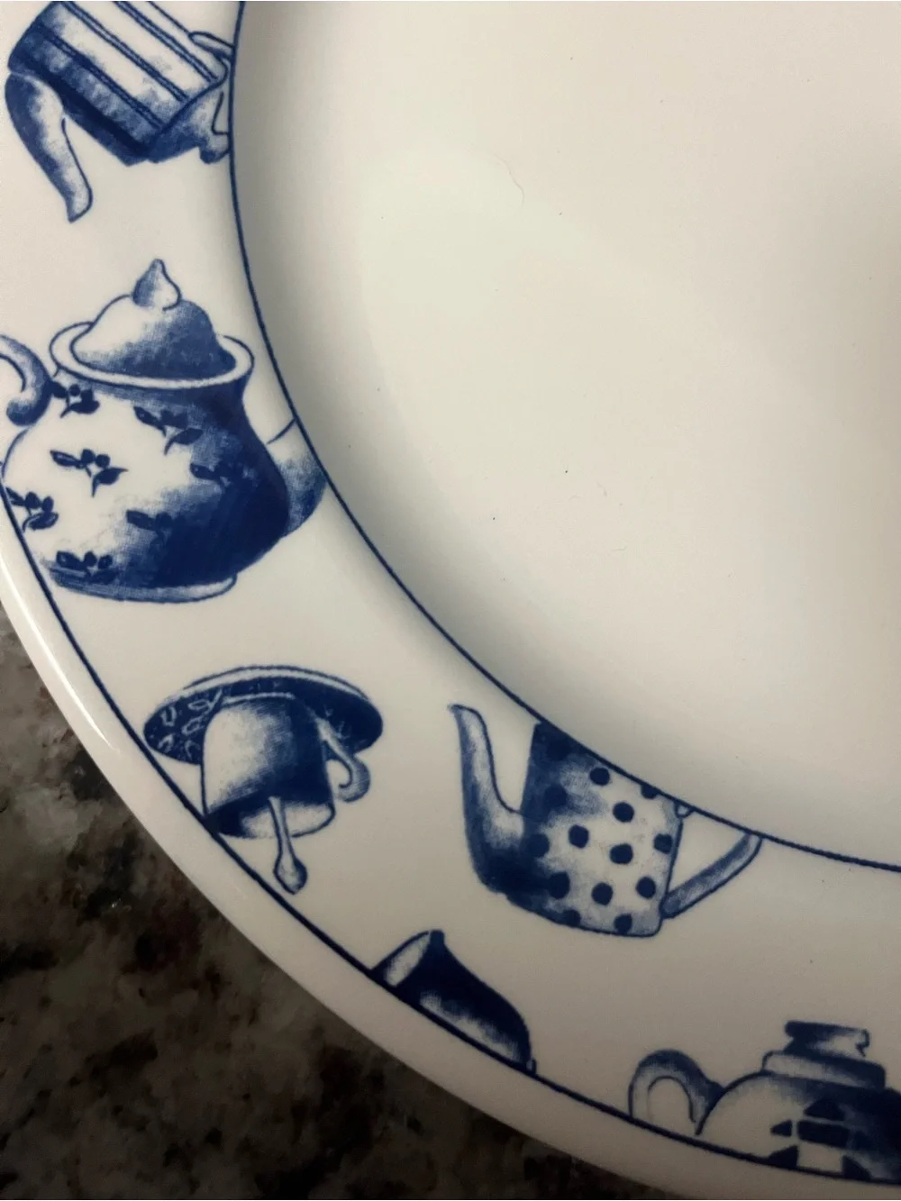 Vintage Pier 1 Angleterre Blue Teapot Dinner Plate 10